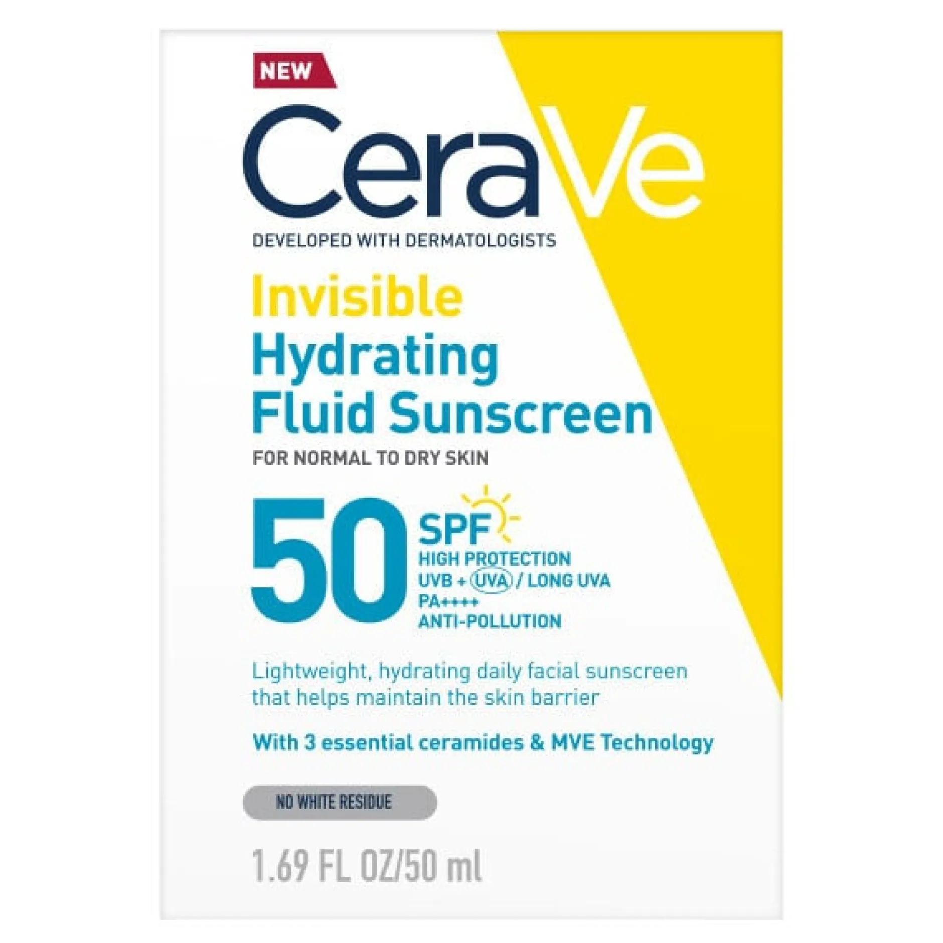 CeraVe Invisible Hydrating Fluid Sunscreen SPF50 50 ml
