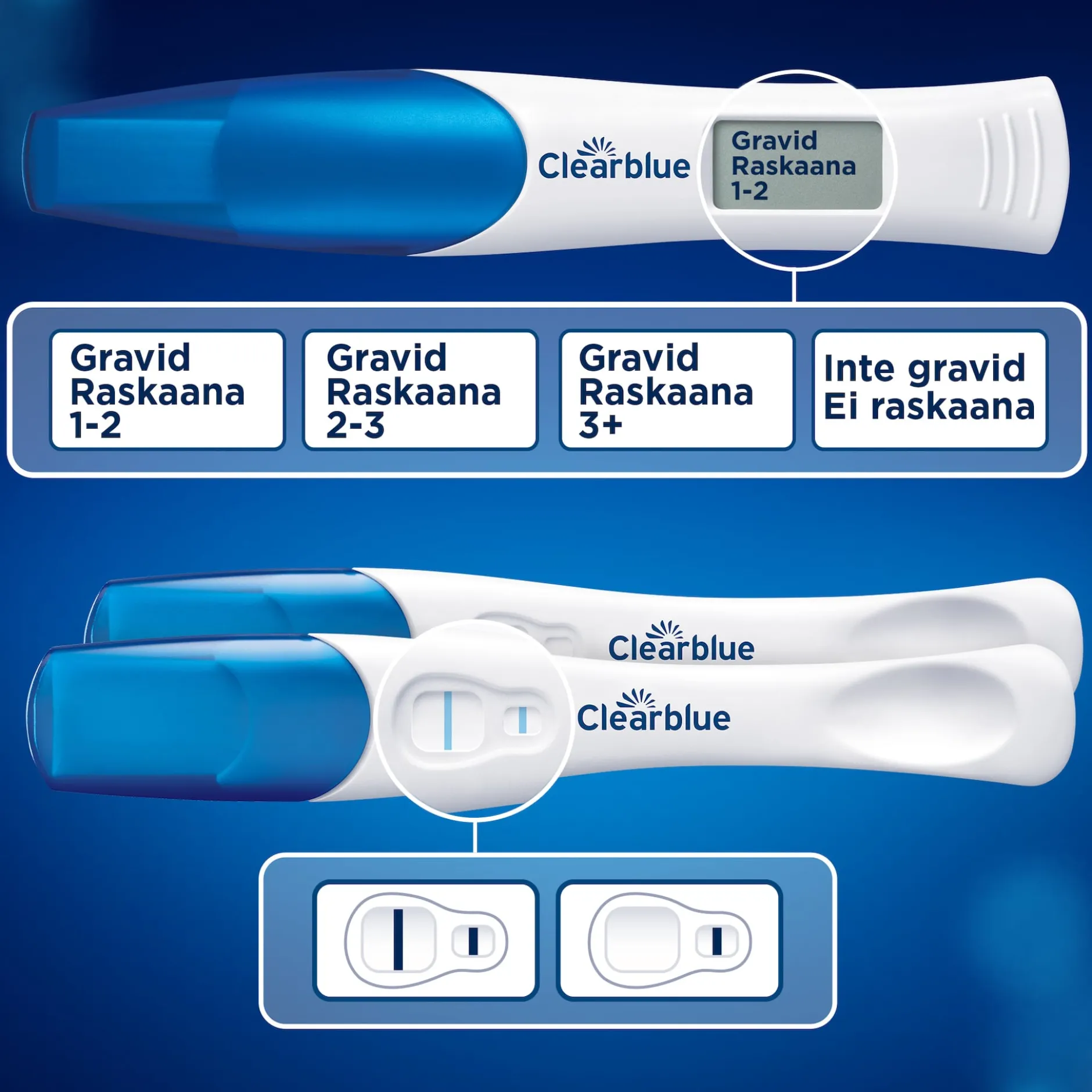 Clearblue Trippelcheck + Datum Kombinationspaket Graviditetstest 3 st