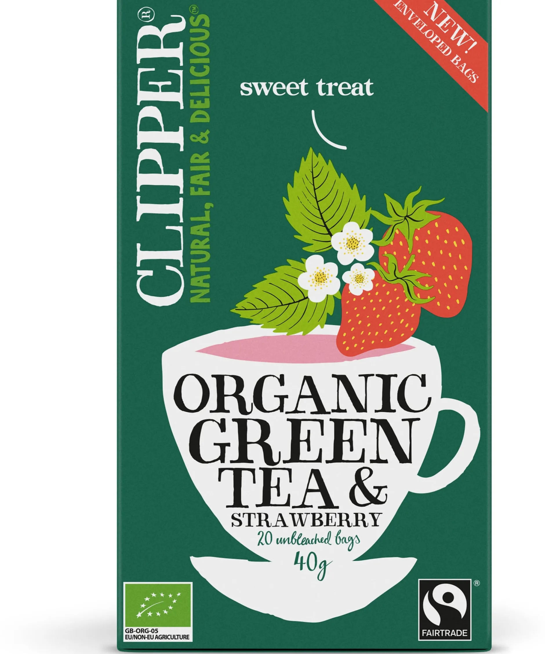 Clipper Green Tea Strawberry 20 tepåsar