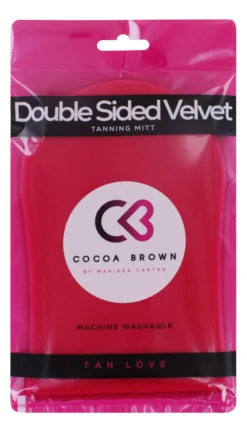 Cocoa Brown Deluxe Double-Sided Pink Velvet Tanning Mitt 1 st