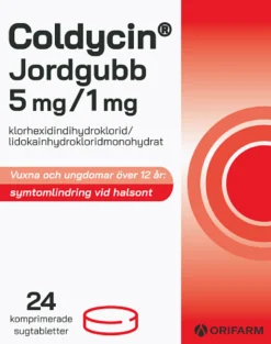 Coldycin Jordgubb 5 mg/1 mg 24 sugtabletter