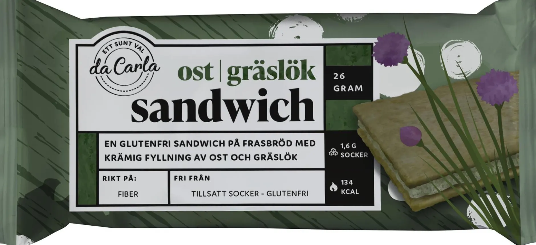 da Carla Glutenfri Sandwich Ost & Gräslok 24 g
