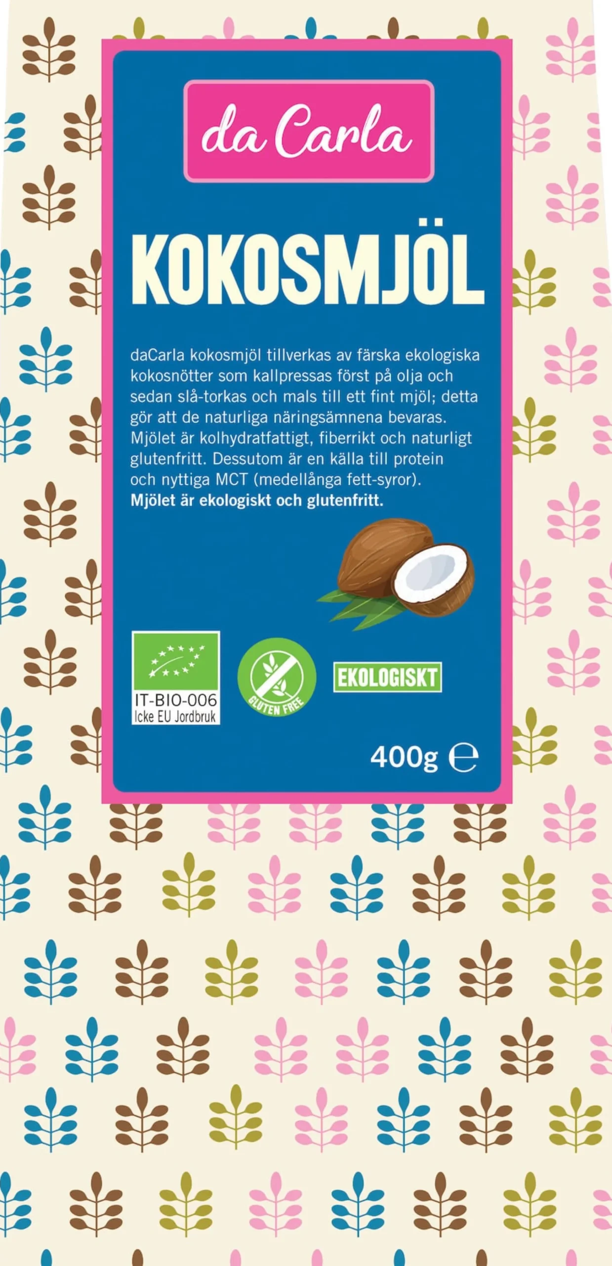 Da Carla Kokosmjöl Eko 400 g