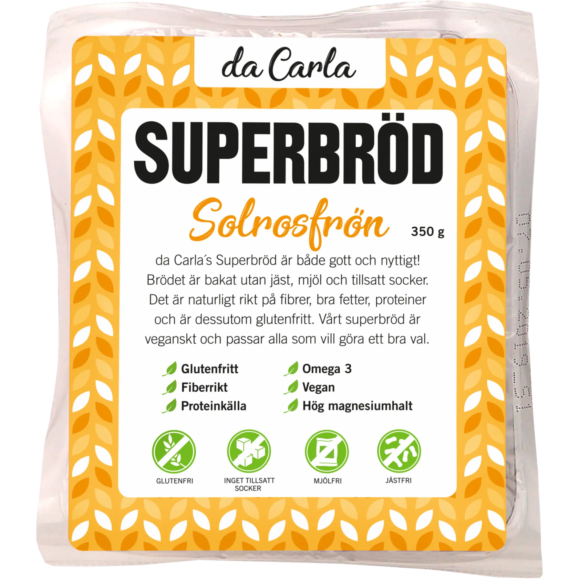 Da Carla Superbröd Solrosfrön 350g