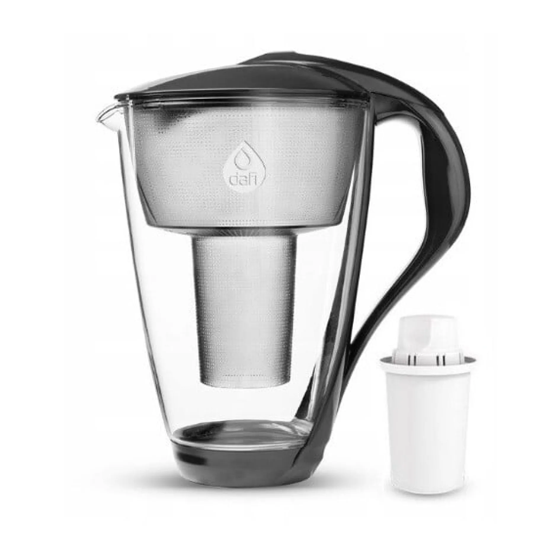 Dafi Vattenreningskanna Glas Antracitgrå 2 Liter 1 st