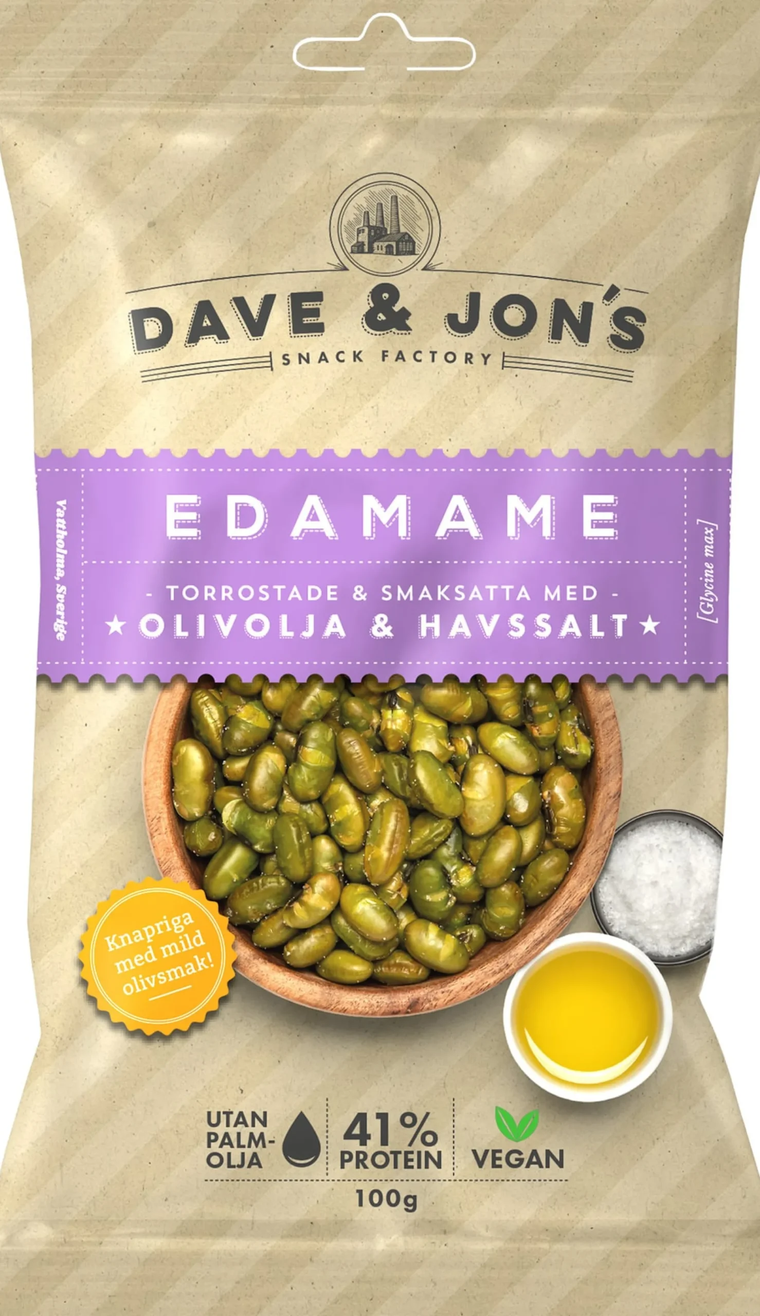 Dave & Jon´s Edamame Havssalt & Olivolja 100 g