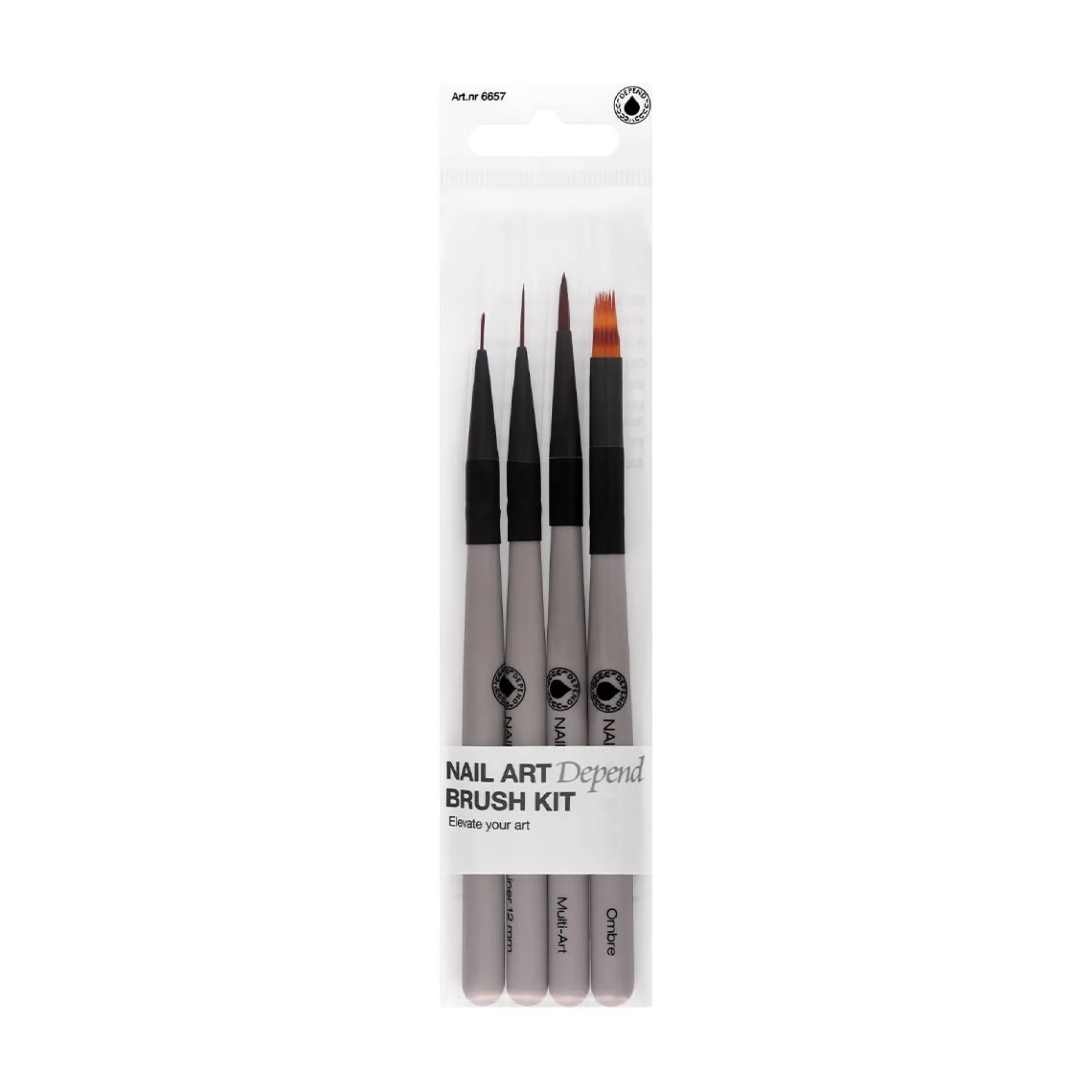 Depend Cosmetic Nail Art Brush Kit 4 st