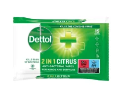 Dettol 2 in 1 Desinfektionswipes 15 st
