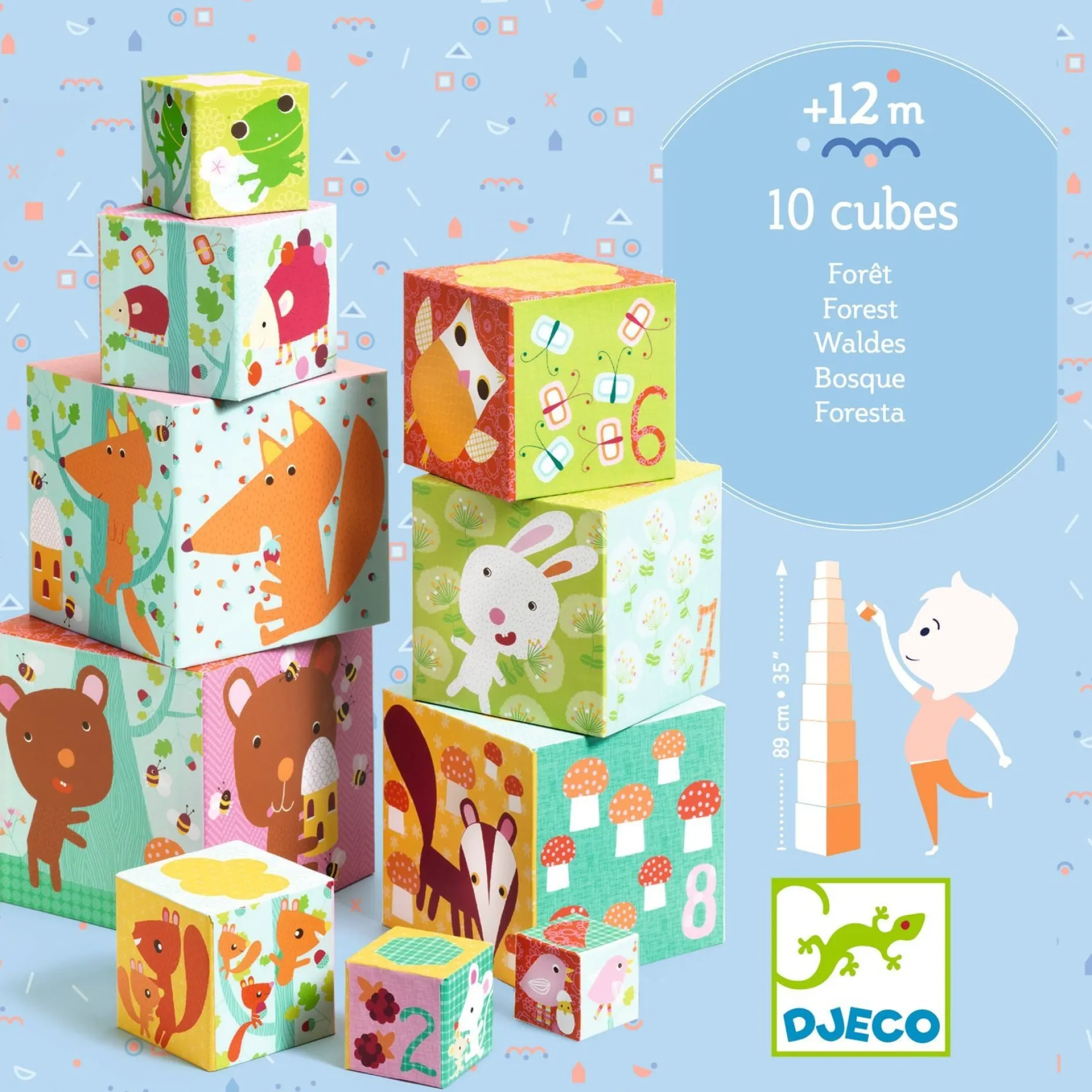 Djeco 10 Forest Blocks Stapelklossar