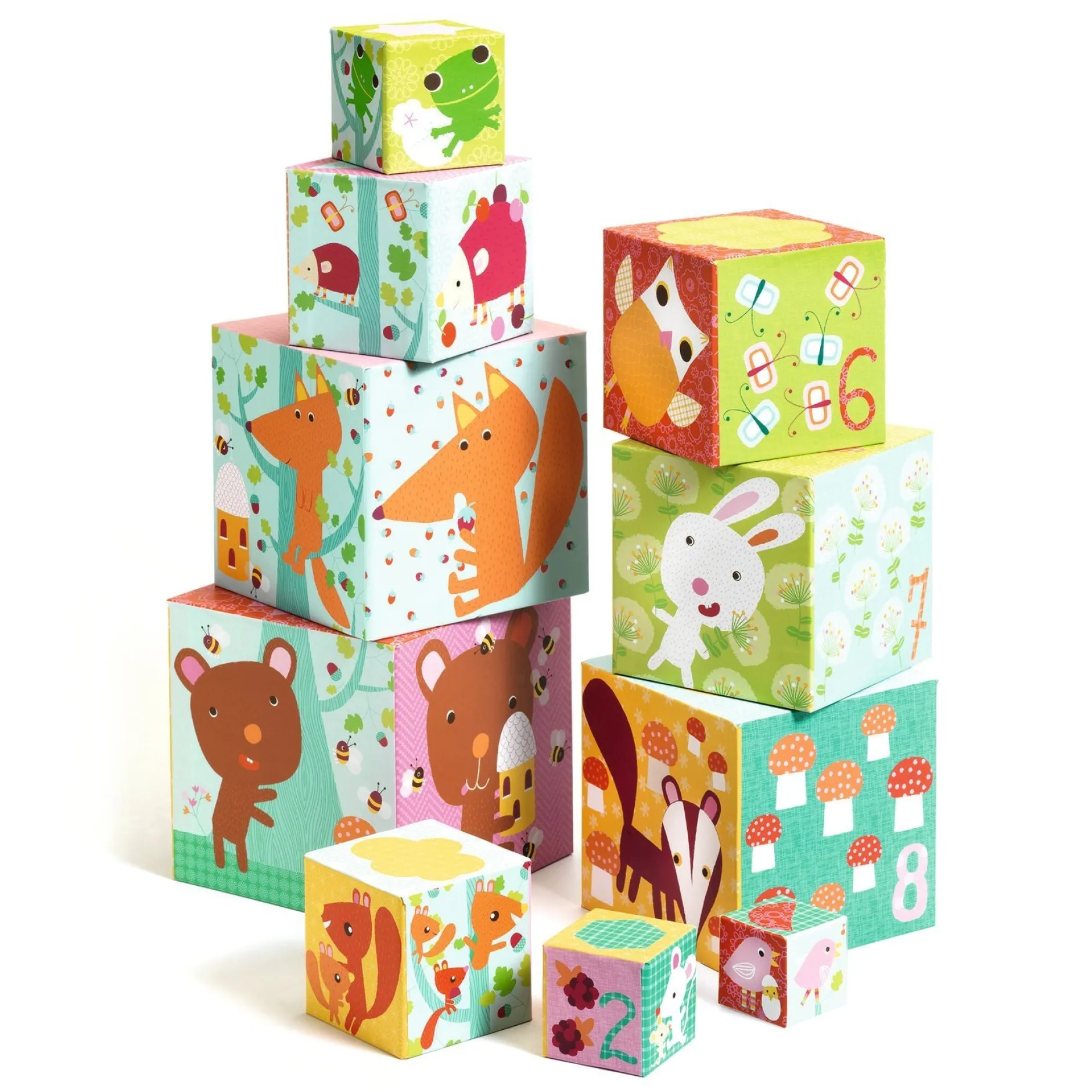 Djeco 10 Forest Blocks Stapelklossar