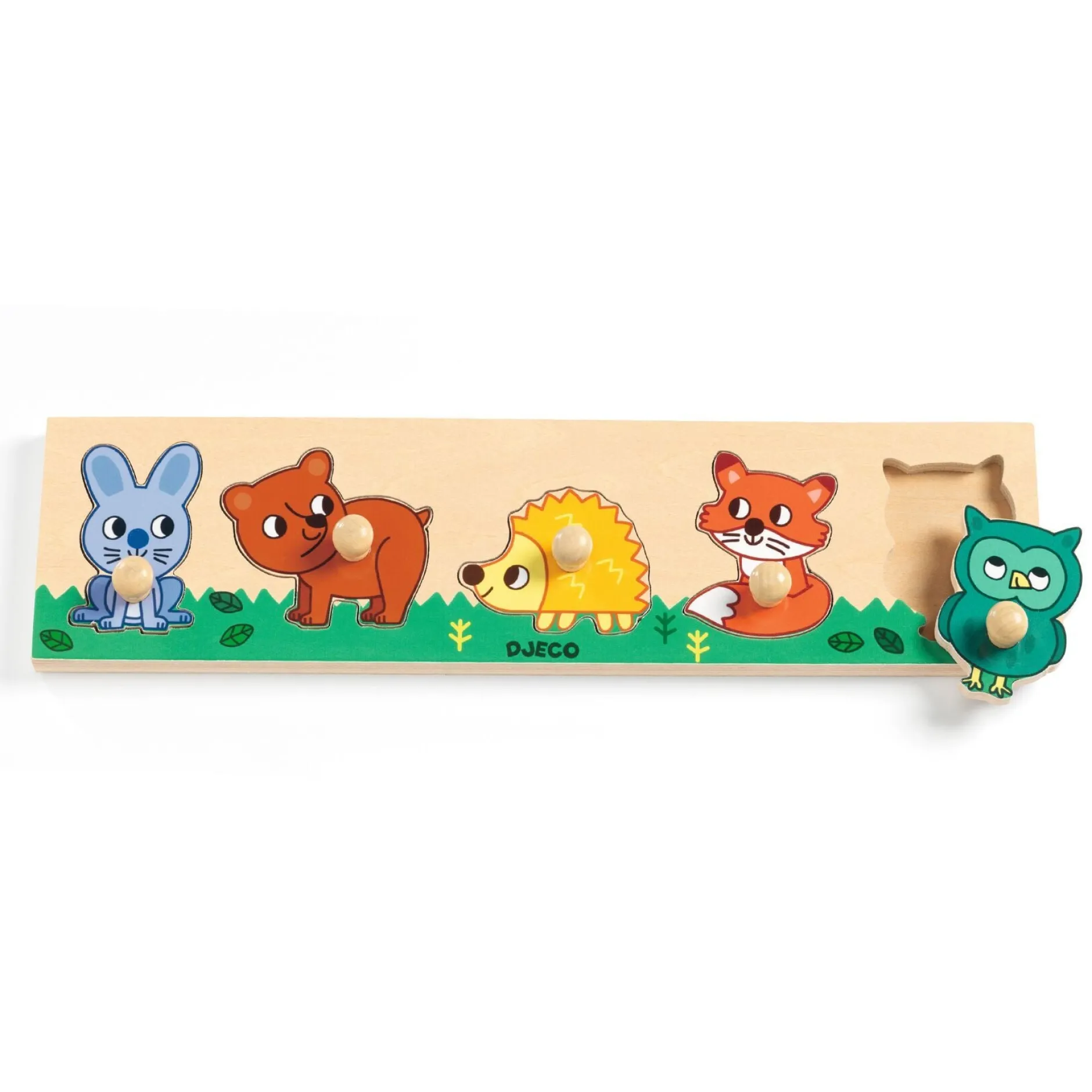 Djeco Forestn co Puzzle 5 Bitar Knopp-Pussel