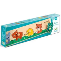 Djeco Forestn co Puzzle 5 Bitar Knopp-Pussel