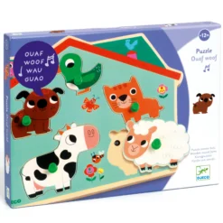 Djeco Sound Puzzle Ouaf Woof 5 bitar Ljudpussel