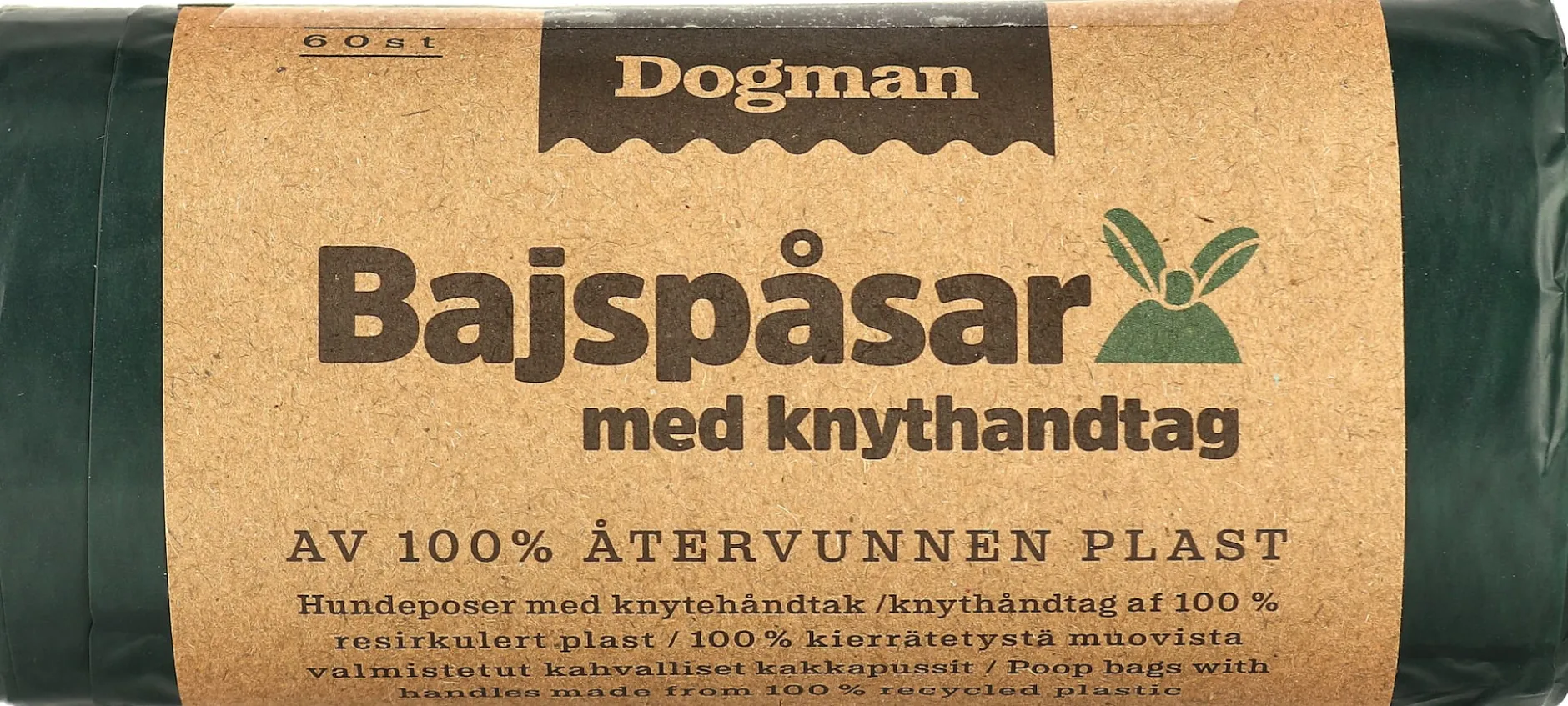 Dogman Bajspåsar Knythandtag Grön 60 st