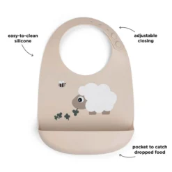 Done by Deer Silicone Bib Sheepy Sand