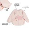 Done by Deer Sleeved Pocket Bib Tiny Farm Powder