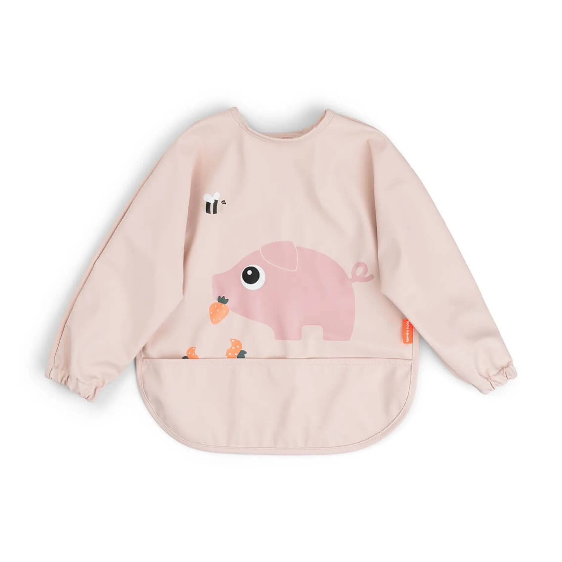 Done by Deer Sleeved Pocket Bib Tiny Farm Powder