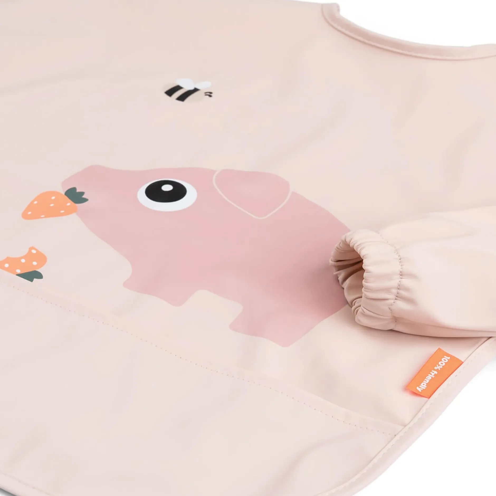 Done by Deer Sleeved Pocket Bib Tiny Farm Powder