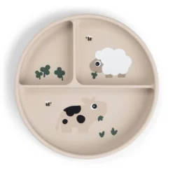 Done by Deer Stick&Stay Compartment Plate Tiny Farm Sand