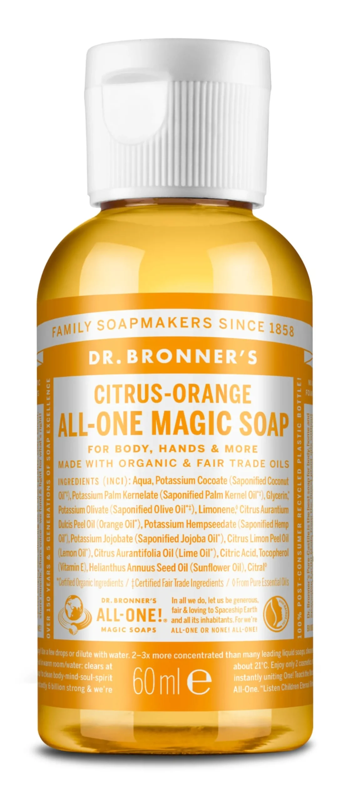 Dr Bronners All One Citrus Liquid Soap 60 ml