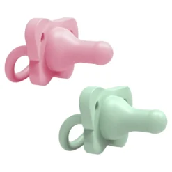 Dr.Brown HappyPaci SiliconeSoother 0-6m Pink/Green 2st