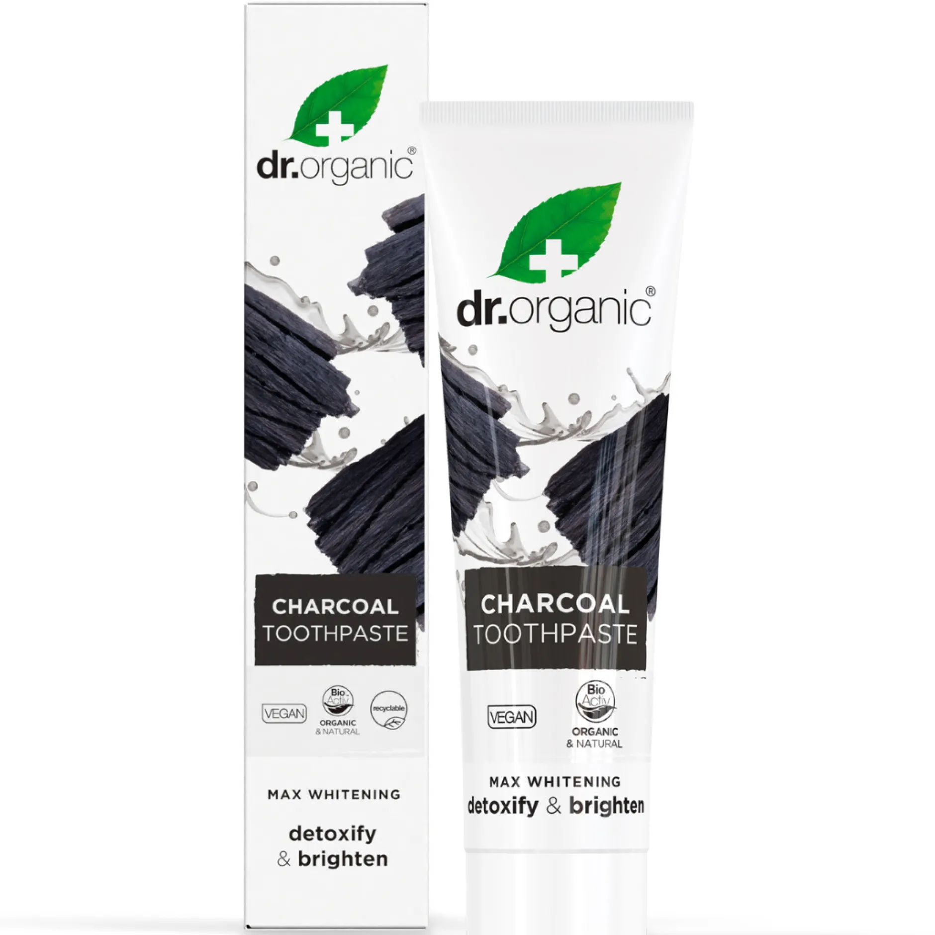 Dr Organic Aktivt Kol Extra Whitening Fluor Tandkräm 100 ml