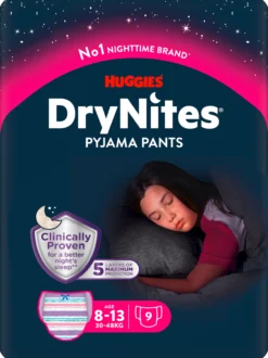 DryNites Nattblöja flicka, 8-15 år 9 st