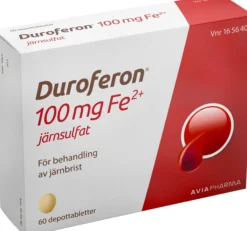 Duroferon 100mg Fe2+ Järnsulfat 60 depottabletter