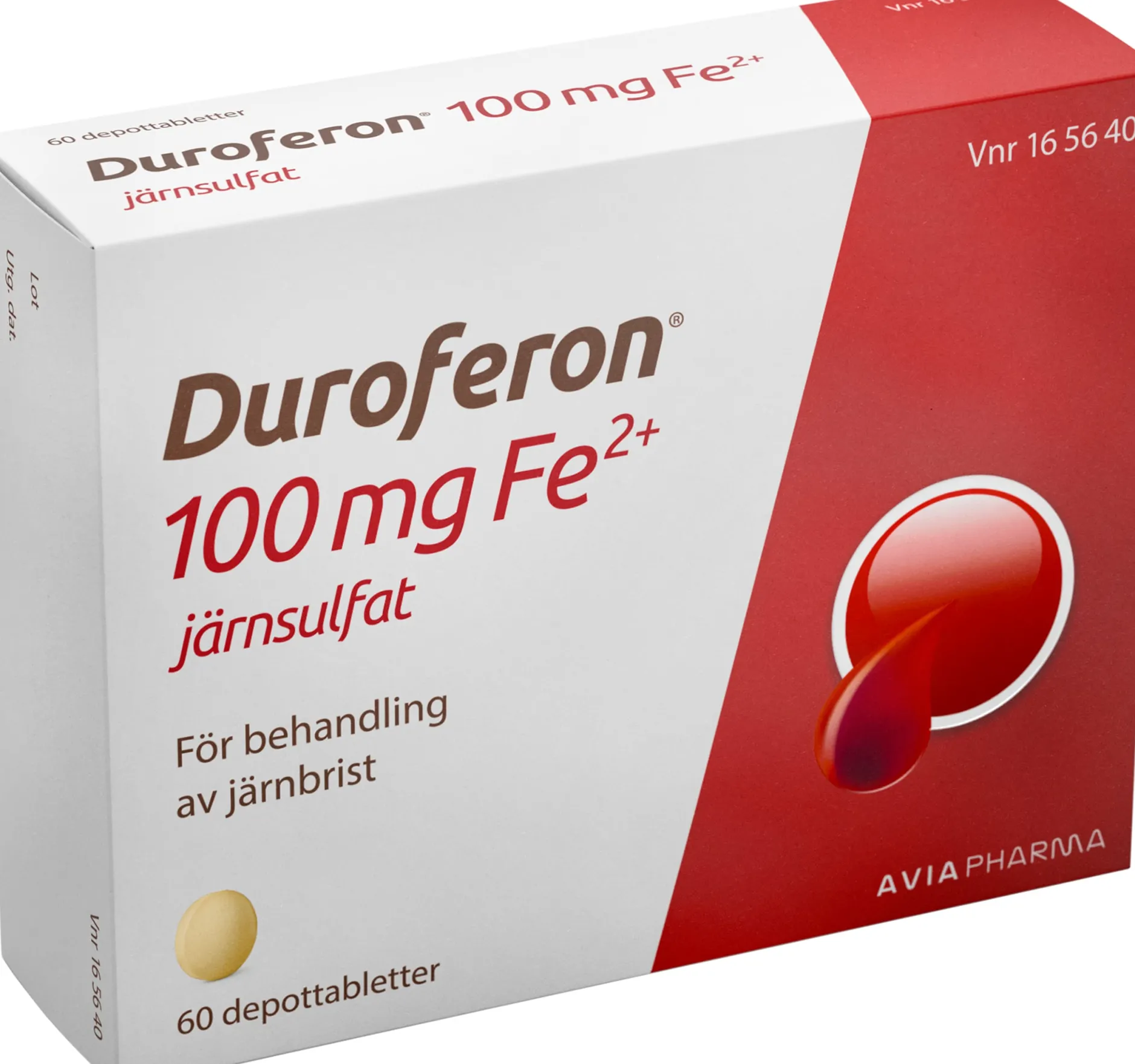 Duroferon 100mg Fe2+ Järnsulfat 60 depottabletter