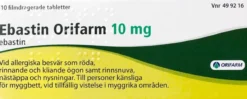 Ebastin Orifarm 10 mg Ebastin 10 tabletter
