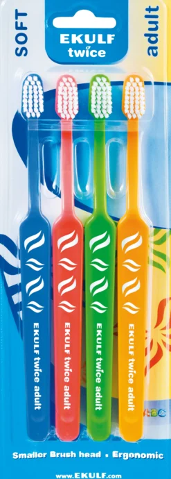 EKULF Twice Tandborste Adult 4-pack