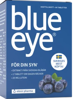 Elexir Pharma BlueEye Blåbär & Lutein 64 tabletter