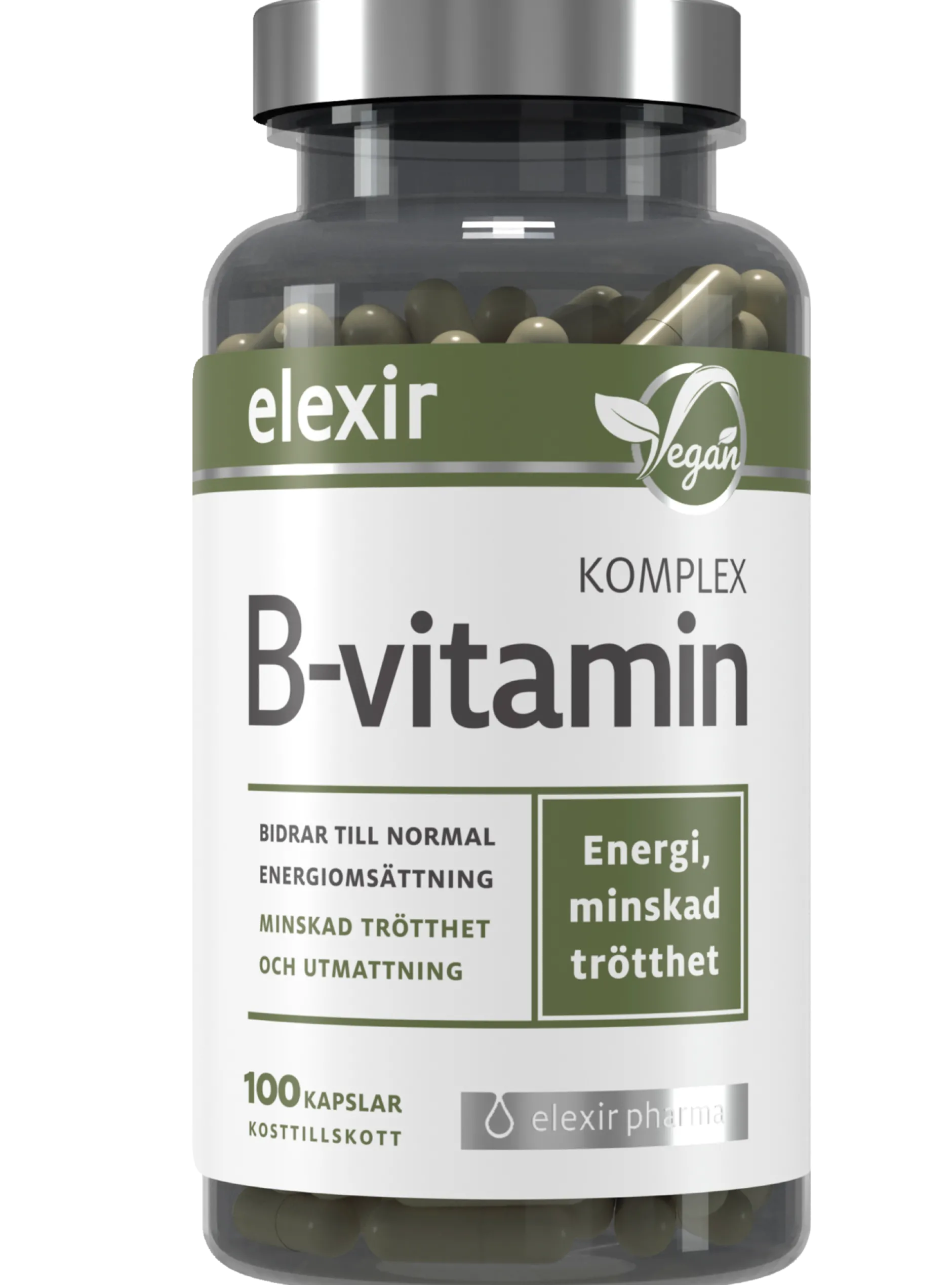 Elexir Pharma B-vitamin Komplex 100 kapslar