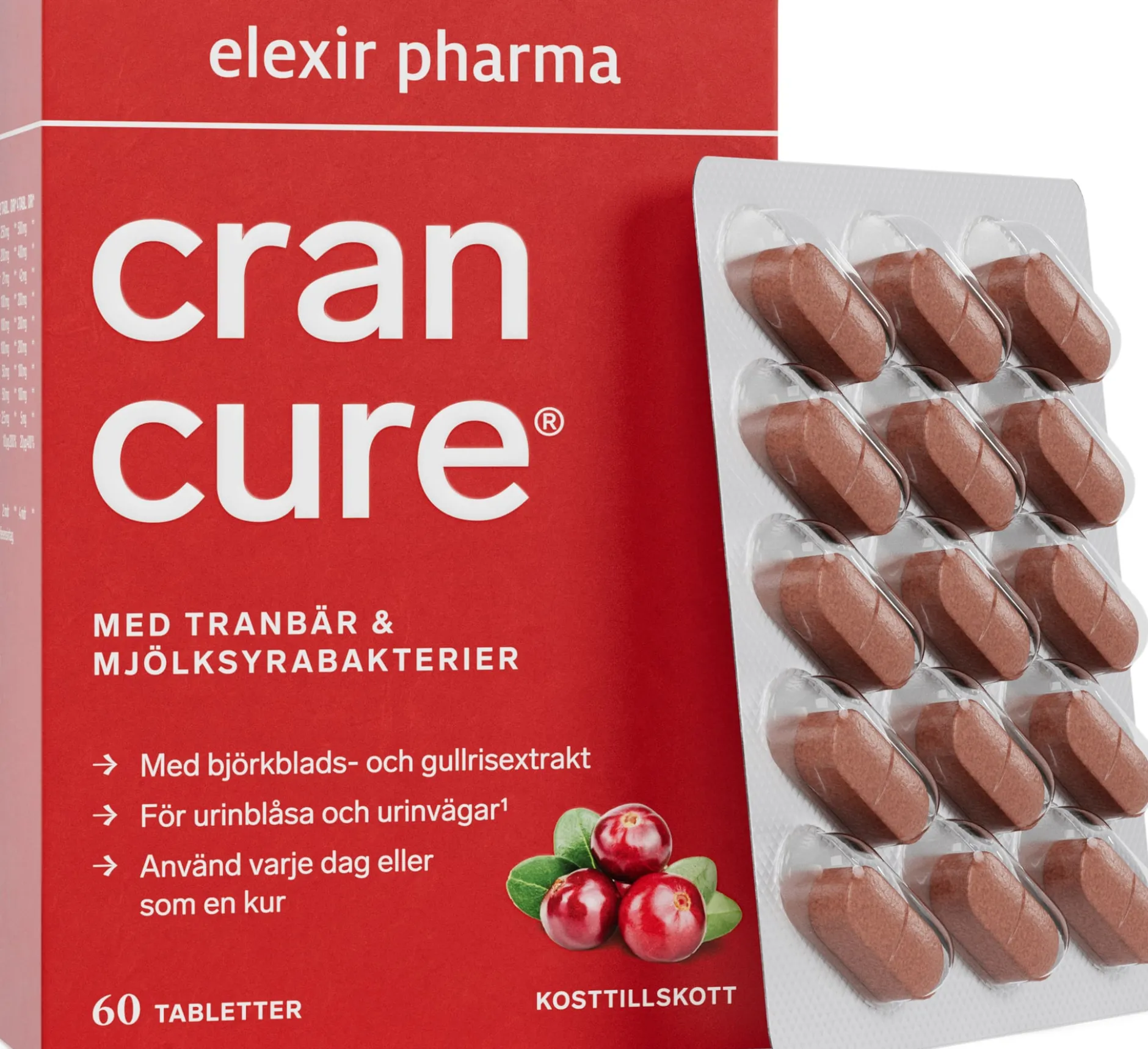 Elexir Pharma Cran Cure® 60 tabletter