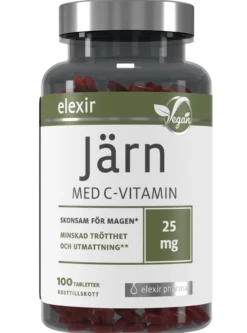 Elexir Pharma Järn Med C-vitamin Vegan 100 tabletter