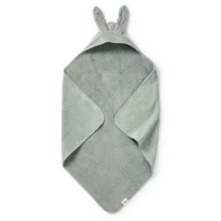 Elodie Hooded Towel Mineral Green Bunny