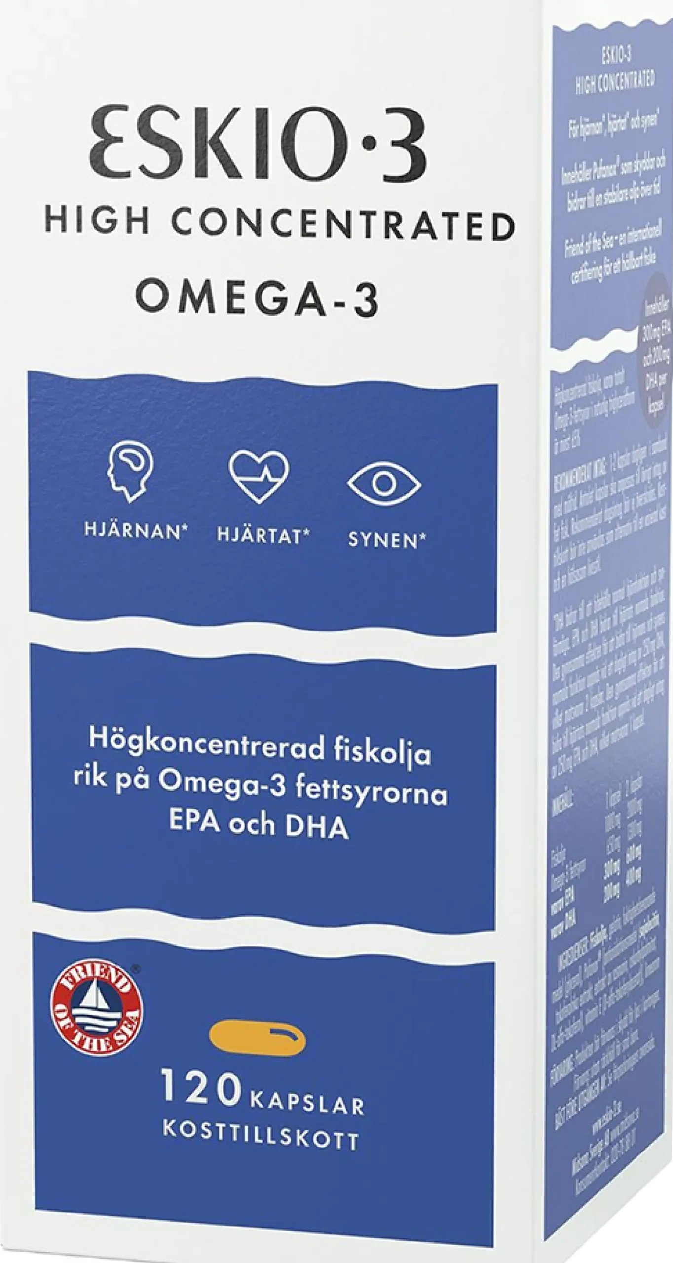 Eskio-3 High Omega-3 Fiskolja 120 kapslar