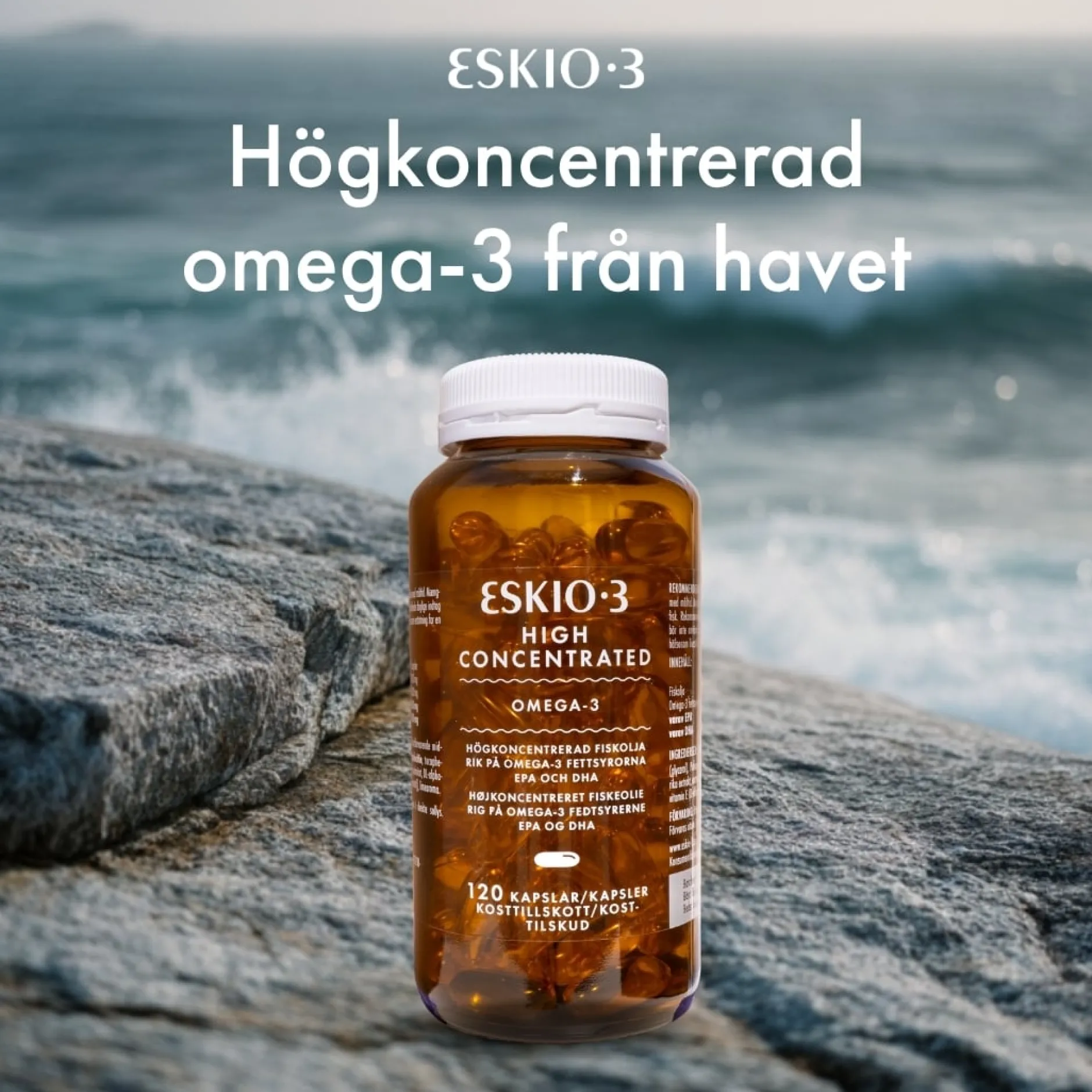 Eskio-3 High Omega-3 Fiskolja 120 kapslar