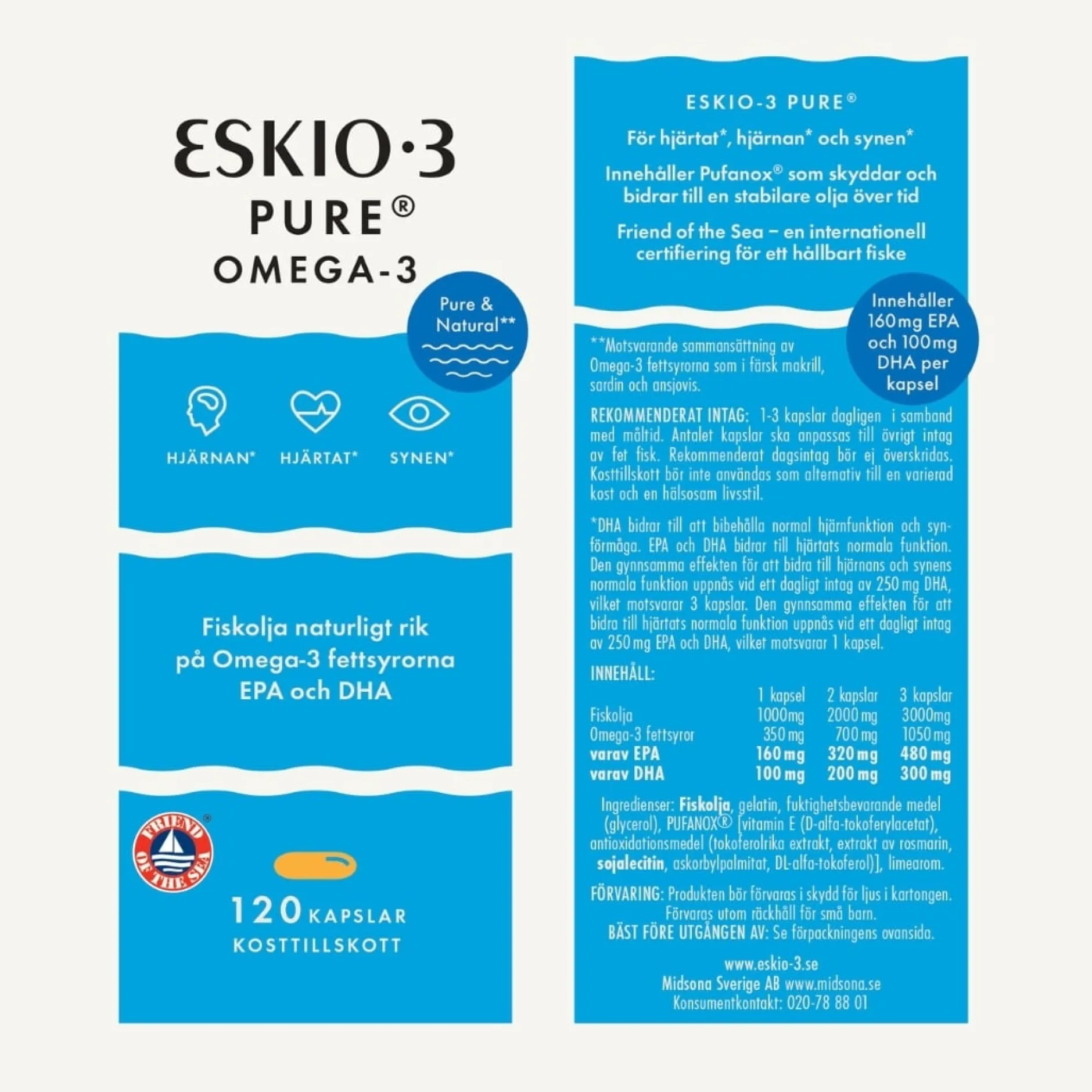 Eskio-3 Pure Omega-3 120 kapslar