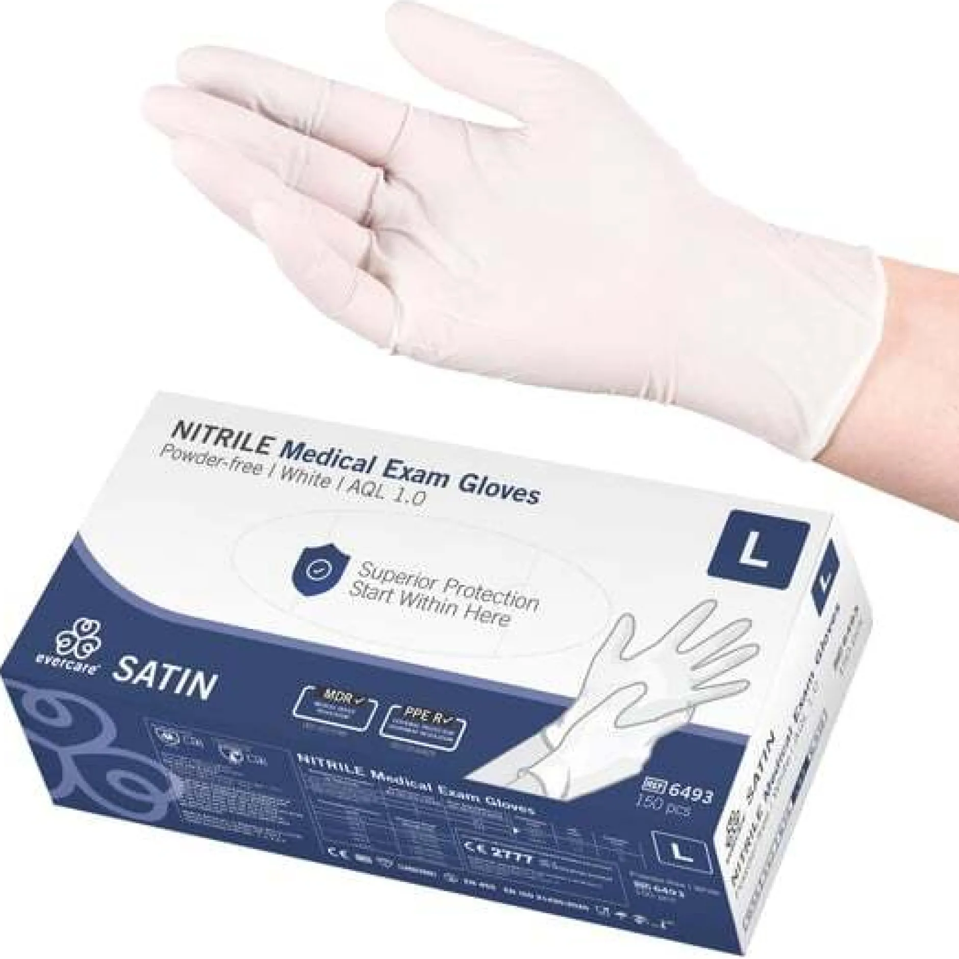 Evercare Nitrilhandske Large 150 st