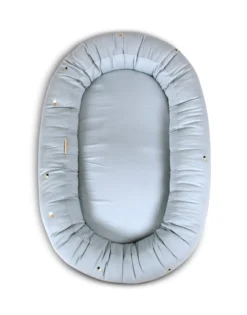 Filibabba Babynest 2:a generationen Broderad Cool Summer-Design Pearl Blue