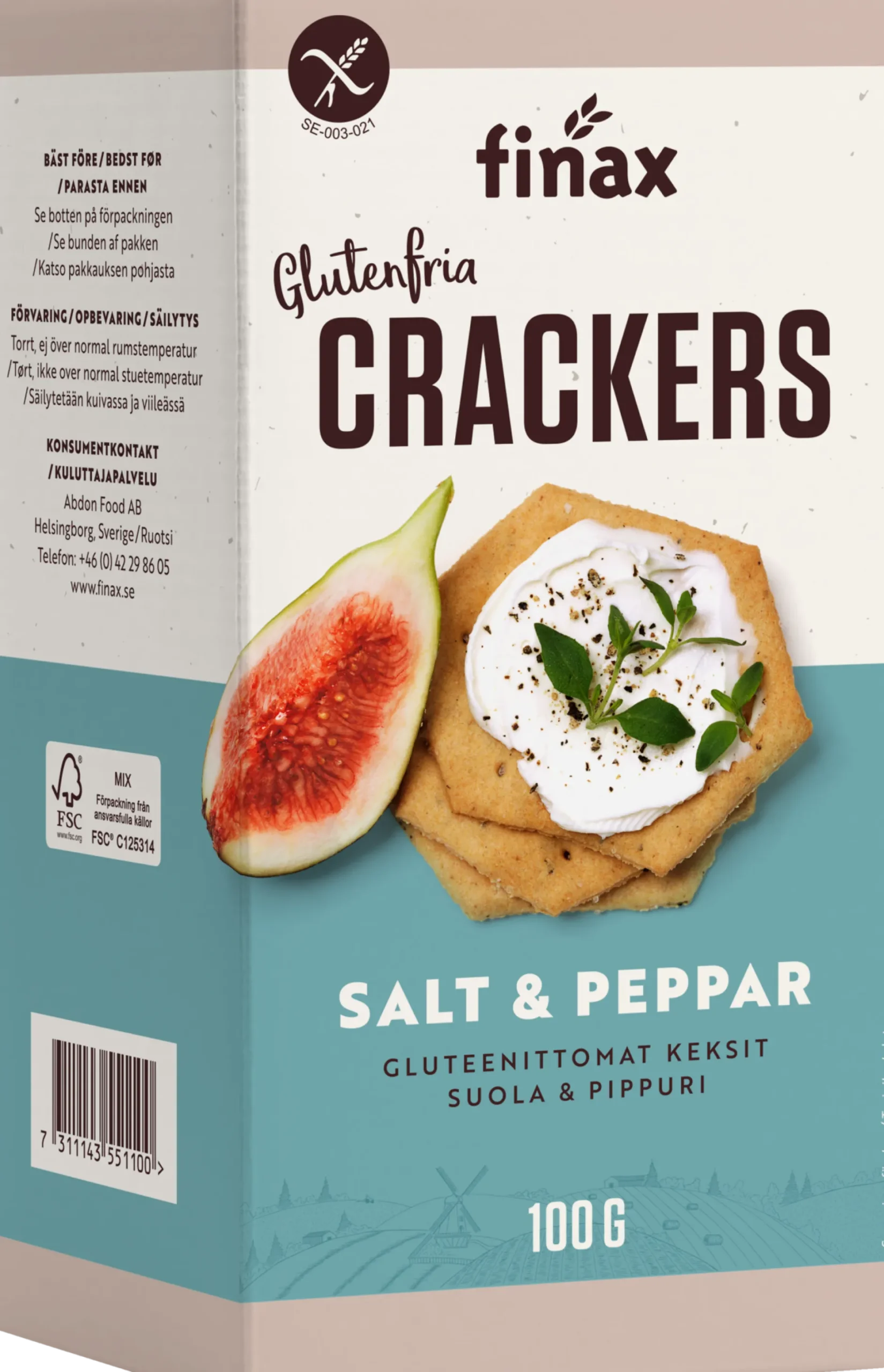 Finax Salt & Peppar Glutenfria Crackers 100 g