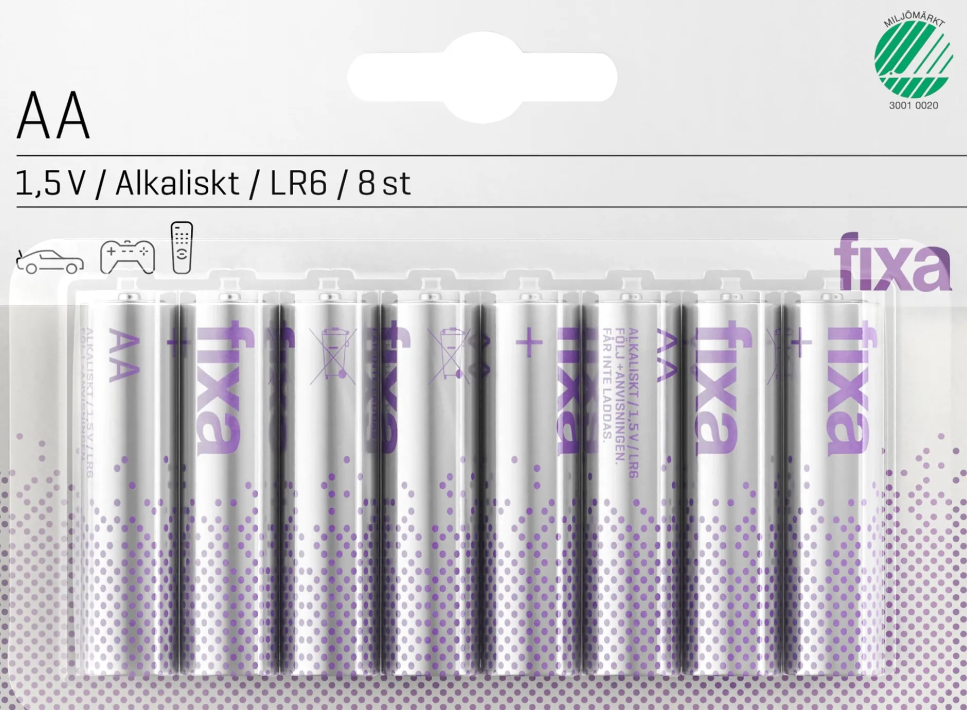 Fixa AA LR6 Batterier 8 st