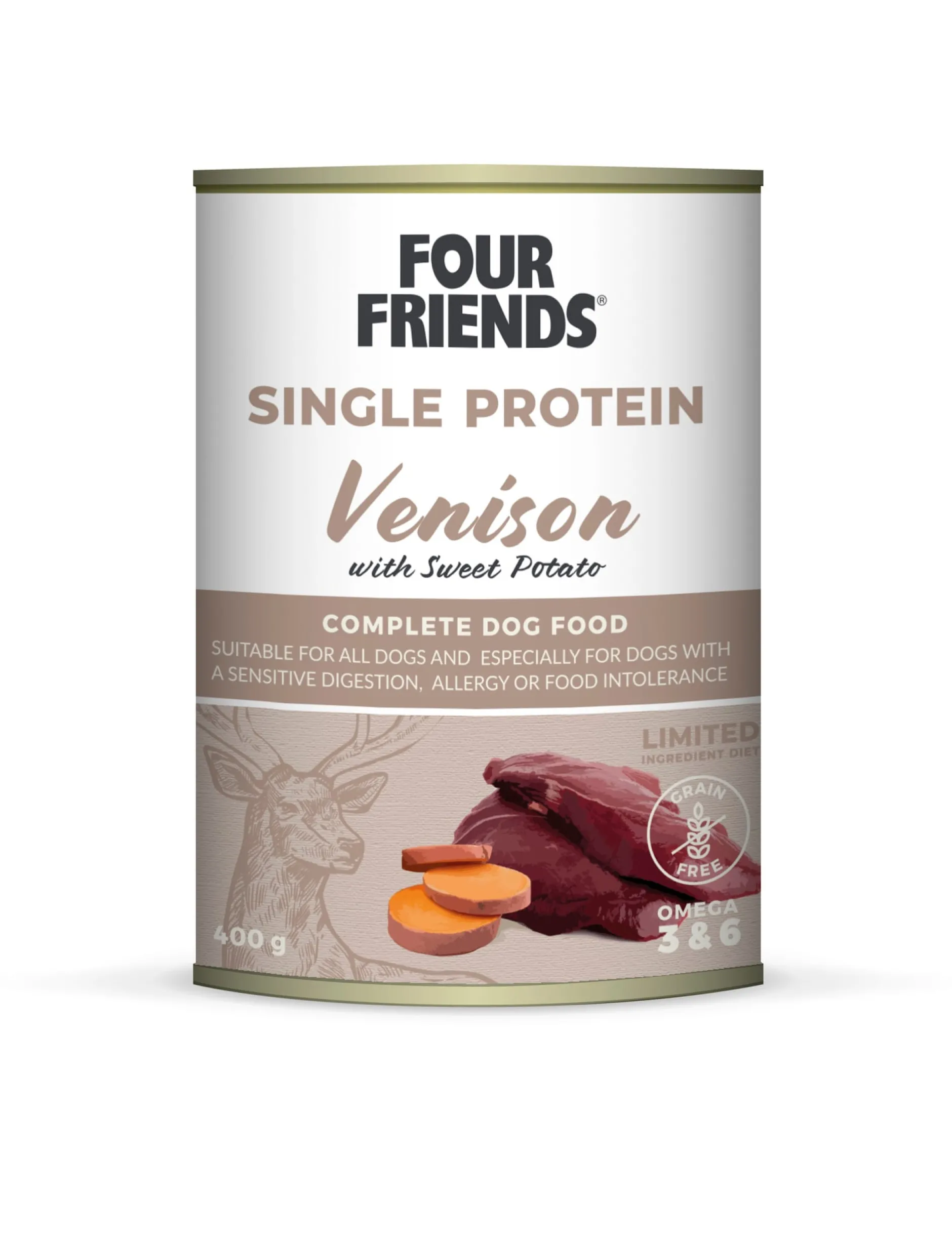 FourFriends Venison & Sweet Potato Burk 400 g