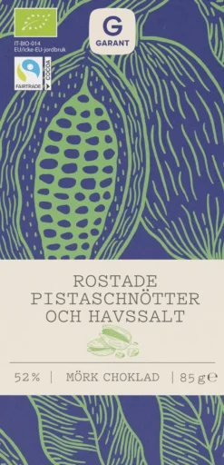 Garant Choklad eko mörk pistasch havssalt 85 g