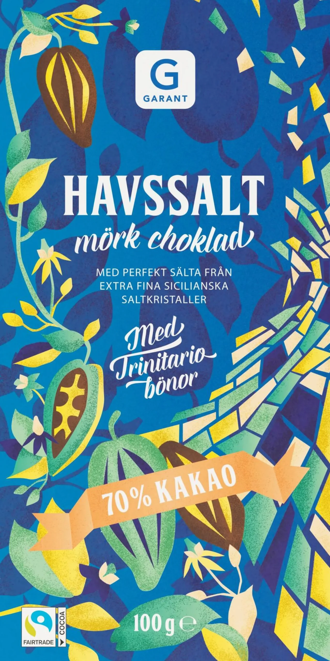 Garant Mörk Choklad 70% Kakao Havssalt 100 g