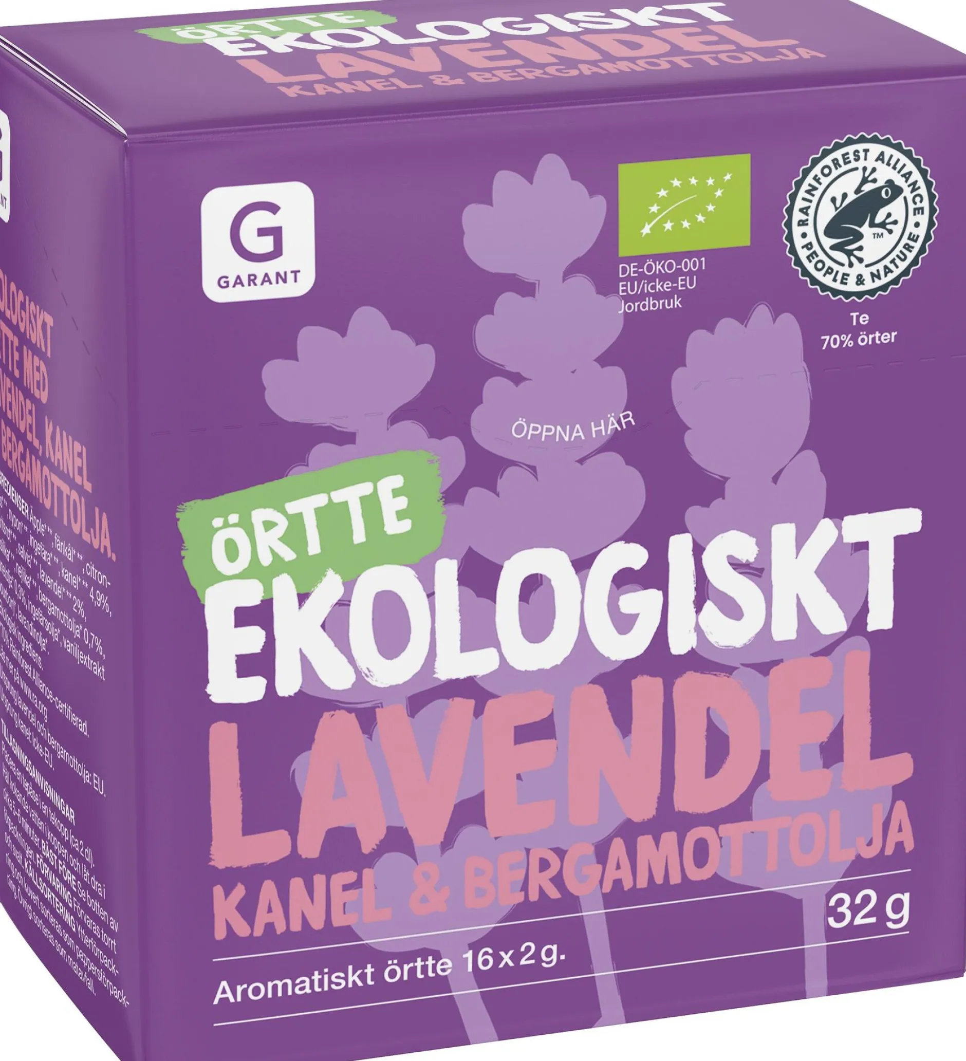 Garant Örtte Lavendel Kanel & Bergamottolja Eko 16 st