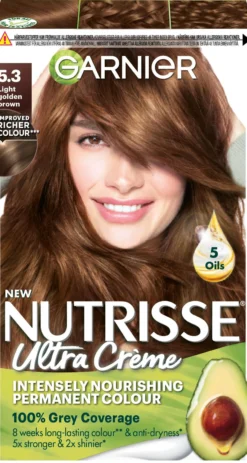 Garnier Nutrisse Ultra Créme Permanent Hårfärg för normalt hår 5.3 Light Golden Brown 1 st