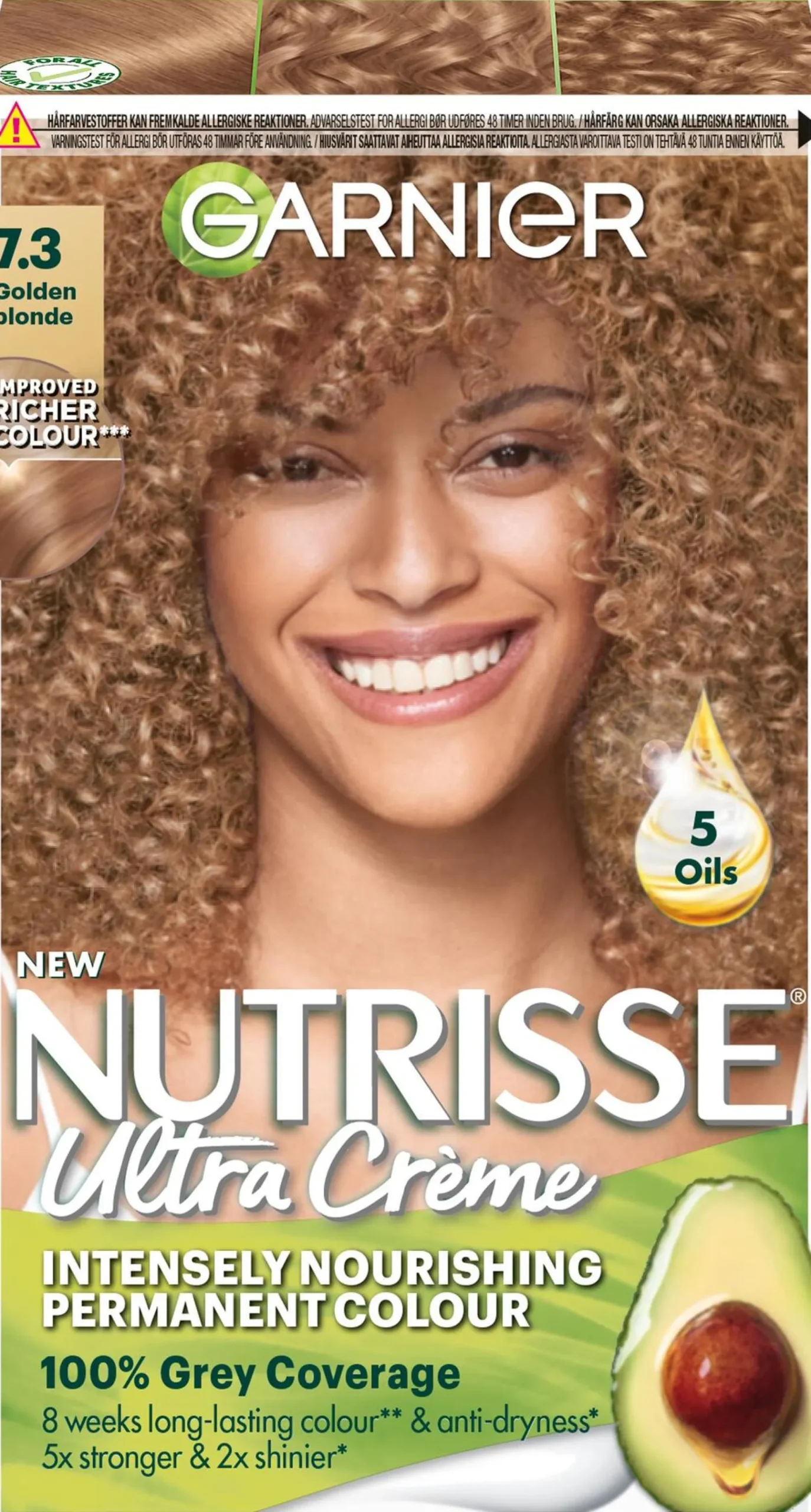 Garnier Nutrisse Ultra Créme Permanent Hårfärg för normalt hår 7.3 Golden Blonde 1 st
