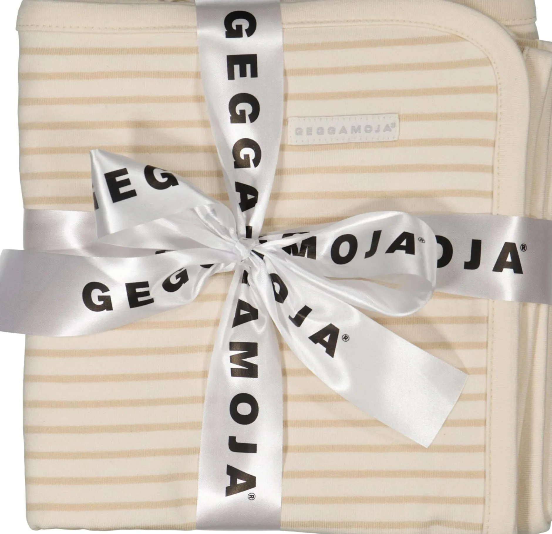 Geggamoja Babyfilt Bambu Classic Vit/Beige One Size